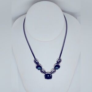 Brighton Venus Rising Aqua Blue Swarovski Crystal Full Stone Necklace Vintage